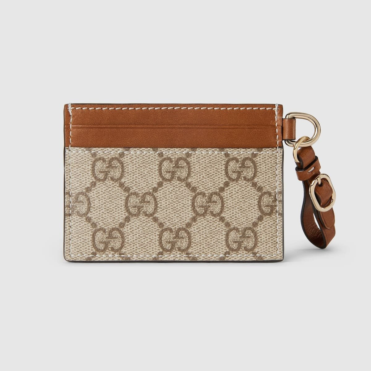 GUCCI Emblem card case with strap