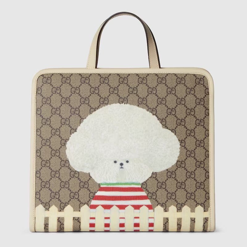GUCCI CHILDREN'S DOG PRINT TOTE BAG