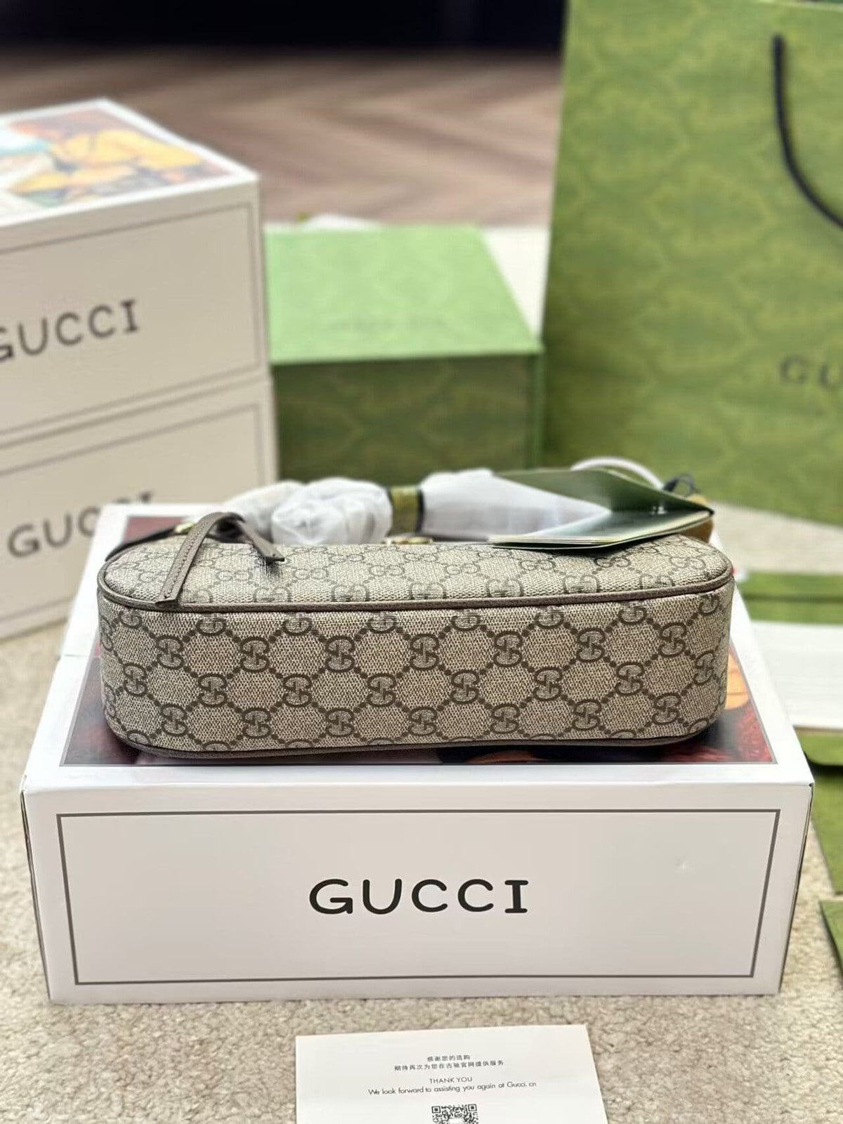 GUCCI OPHIDIA GG SMALL HANDBAG